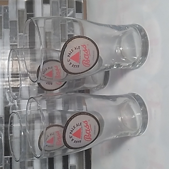 4 barware man cave Bass & Pale Ale beer glasses 🍻 - Picture 1 of 4